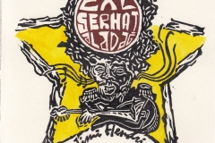 Serhat Aladag, Exlibris Serhat Aladag "Jimi Hendrix", 12/11.5 cm, X3, 2018