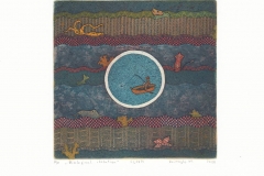 Mikhailo Drimaylo, Exlibris Hugo Viaene ''Biological isolation'', C3, C5-3, 12x12 cm, 2020