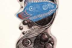 Esra Kizir Gokcen, Exlibris Arthur Mota Miranda "Cosmic fish", 2014, C3, C4, C5