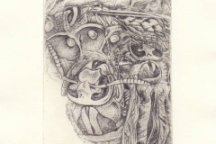 Vlasta Matousova, Exlibris ''Lubos Vanek ''The hornets'', C4, 12.7x8.9 cm, 2021