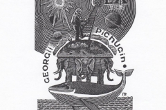 Pavel Pichugin, Exlibris Pichugin Georgii, 8.4x11.4 cm, X2, 2020