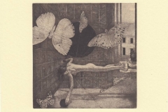 Ivan Rusachek, Exlibris Kaaro & Corrie Walaardt ''100 years of solitude. Flight of butterflies'', C3, C7, 13x13 cm, 2019
