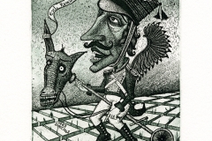 Kirill Skachkov, Exlibris Ramunas Sedukis "Horse man", 2013, C3, C4, C5