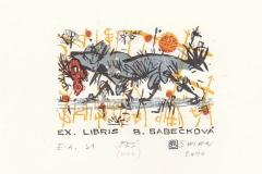 Rudolf Suran, Exlibris Barboka Babeckova ''Dog'', X1, 12.5x8.6 cm, 2020