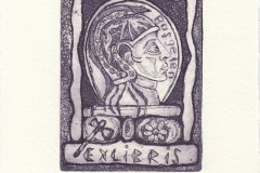 Ayse Anil, Exlibris Nezih Basgelen ''Athena'', C3, C4, C5, 12.5/8 cm, 2020