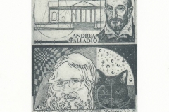 Luigi Casalino, Exlibris Ovidiu Petka ''Andrea Palladio'', C3, 14.9x9.9 cm, 2018