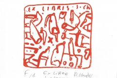Stanislaw Cholewa, Exlibris St. Cholewa I, 2016, 7.2 / 8.3 cm, silk screen
