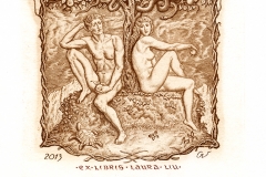 Victor Guzeniouk, Exlibris Laura Liu "Adam and Eve", 2013, C3