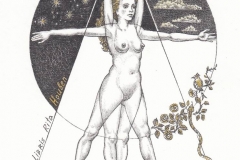 Olga Krupenkova, Exlibris Rita Houben ''Universal woman'', L1, col., 15.7x11.7 cm, 2020